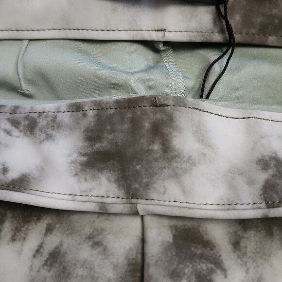 Zara Womens Green & White Tie Dye Flared Leggings Size SM Ankle Zipper Athletic - Picture 5 of 10